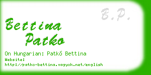 bettina patko business card